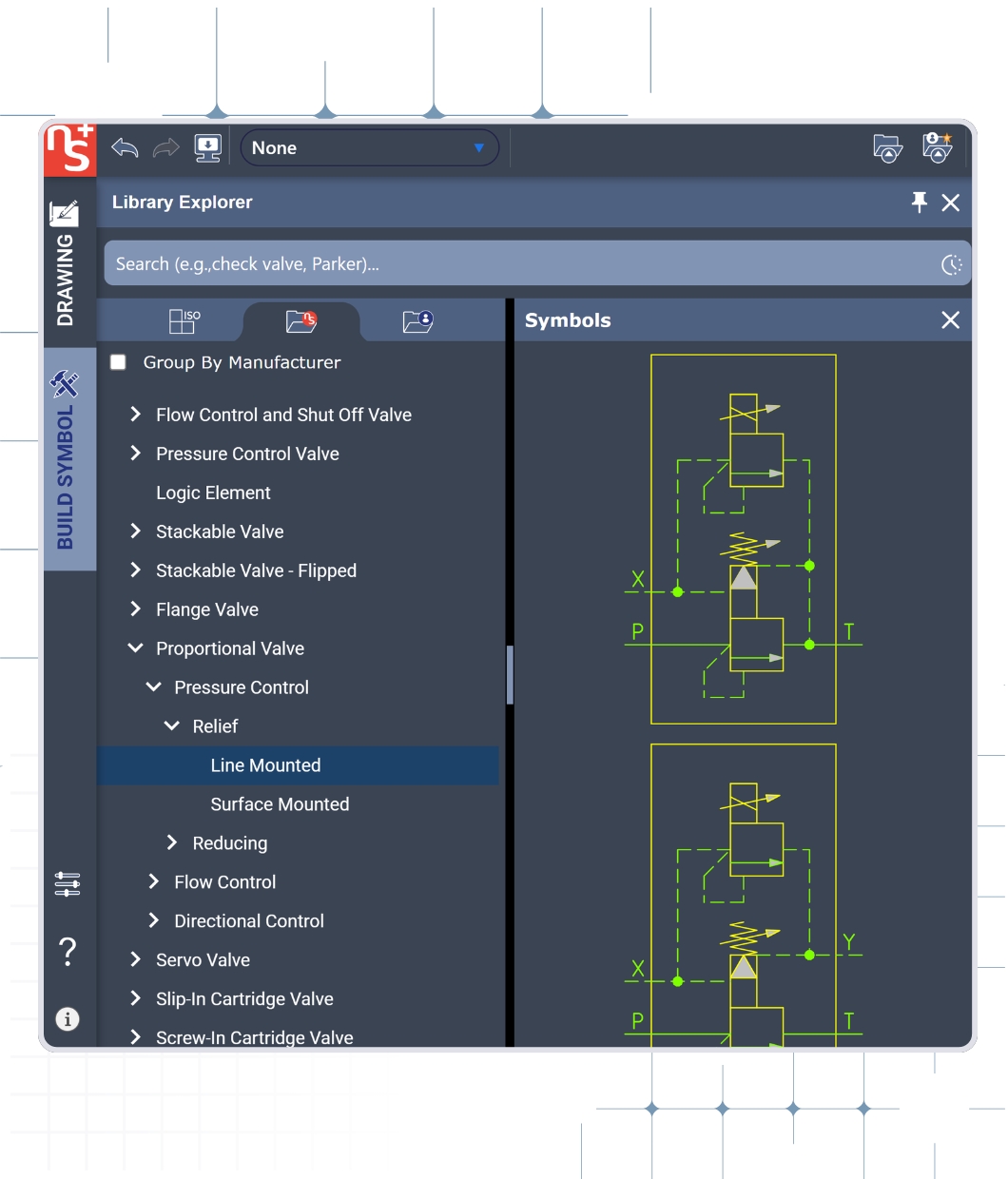 ISO 1219 compliant schematics